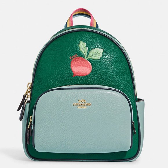 🌺 Coach Mini Court Backpack With Radish ❤️ - Picture 2 of 13